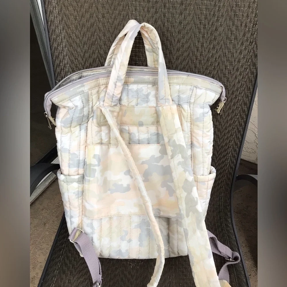 Peach/Gray Camo Quilted SELMA Backpack